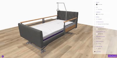 Medical bed 3D product configurator